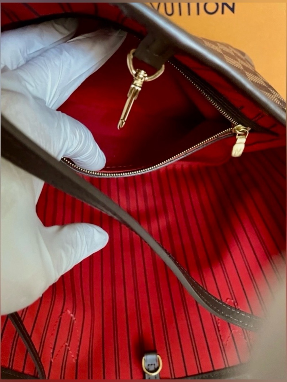 Pristine Authentic Louis Vuitton Damier Ebene Neverfull MM, NWT! - Picture 11 of 15